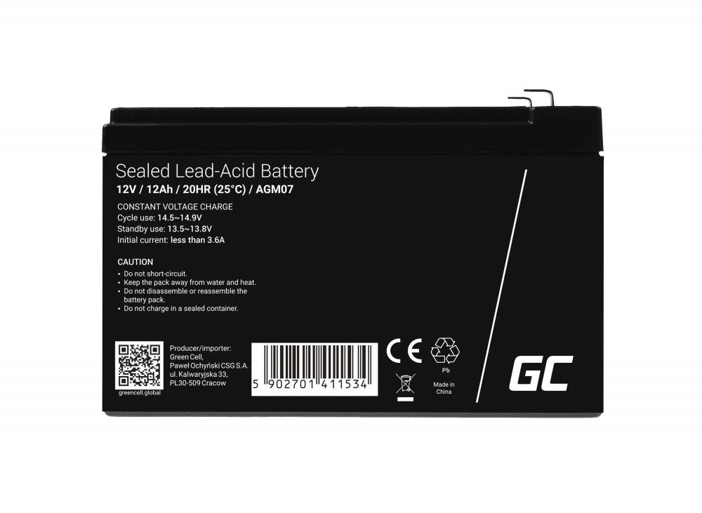 AKUMULATOR AGM Green Cell VRLA 12V 12Ah - obrazek 2