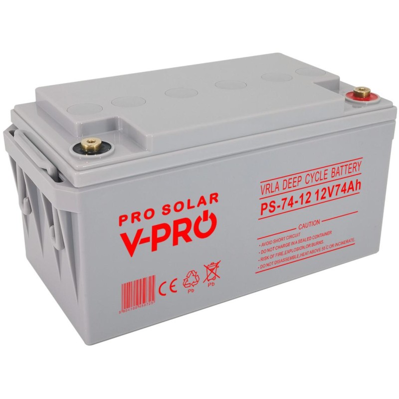 AKUMULATOR VOLT POLSKA DEEP CYCLE VPRO SOLAR 12V 74Ah VRLA BEZOBSŁUGOWY