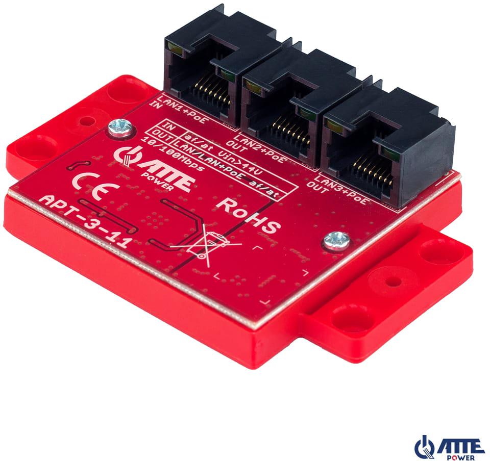 ATTE APT-3-11 Switch PoE 3 portowy 10/100Mbps, extender - obrazek 2