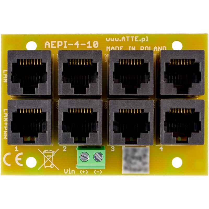 Adapter PoE PASSIVE 4 kanałowy 10/100 ATTE AEPI-4-10-OF