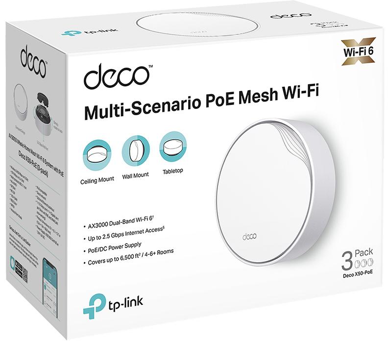 DOMOWY SYSTEM WI-FI MESH TP-LINK DECO X50-POE (3-PACK) - obrazek 2