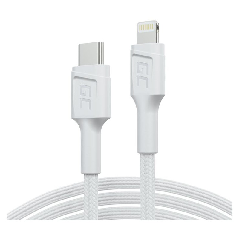 KABEL USB-C / LIGHTHING Green Cell POWERSTREAM 100cm BIAŁY PD APPLE IPHONE