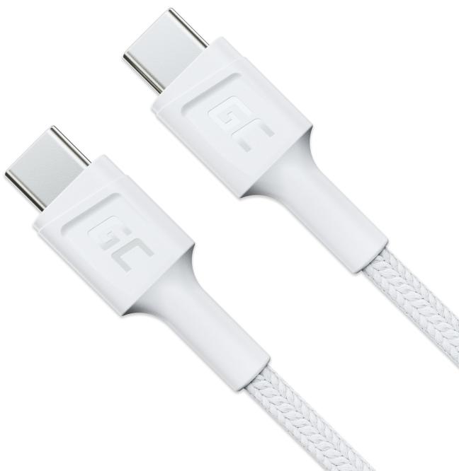 KABEL USB-C / USB-C Green Cell POWERSTREAM 120cm BIAŁY PD 60W ULTRA CHARGE QUICK CHARGE 3.0 KABGC30W - obrazek 3