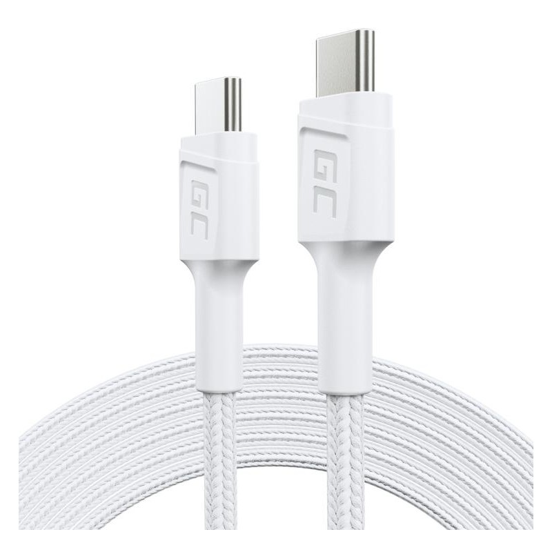 KABEL USB-C / USB-C Green Cell POWERSTREAM 30cm BIAŁY PD 60W ULTRA CHARGE QUICK CHARGE 3.0 KABGC31W