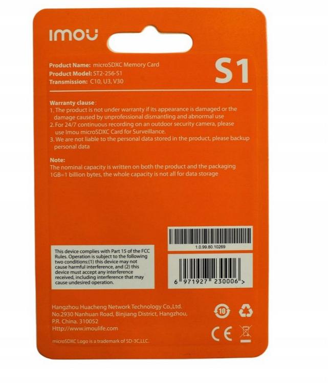 Karta pamięci microSD IMOU ST2-256-S1 256GB 3 44d264359fe542a9f7dbeb05eac4e415