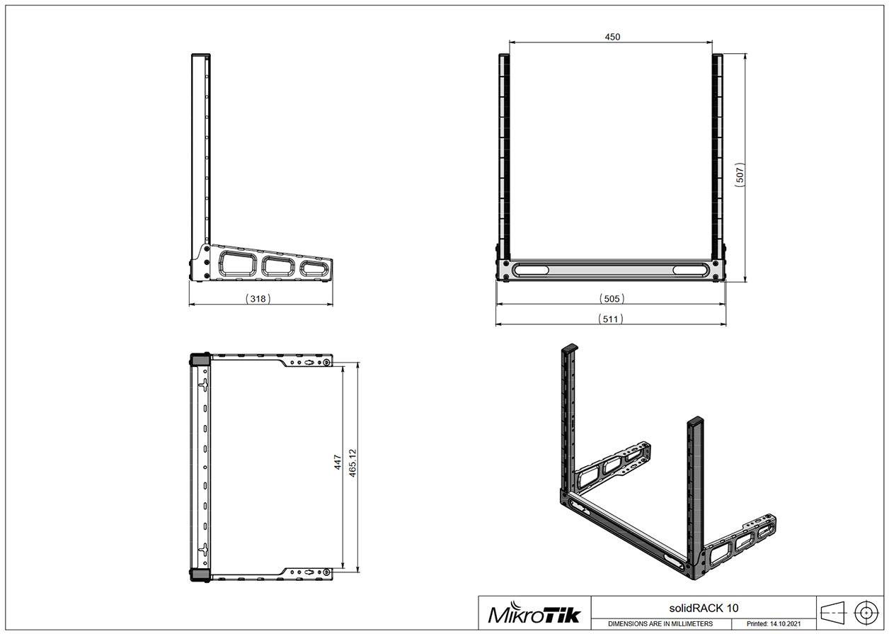 MIKROTIK SR-10U STOJAK RACK 19 Cali 10U - obrazek 3