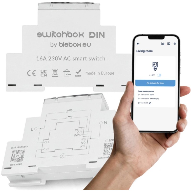 Moduł przekaźnikowy switchbox din Blebox 1 Moduł przekaźnikowy switchbox din Blebox