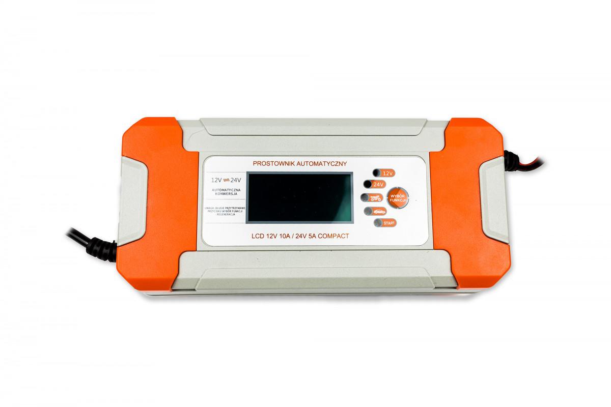 PROSTOWNIK AKUMULATOROWY VOLT POLSKA Z LCD 12V 10A / 24V 5A COMPACT - obrazek 3