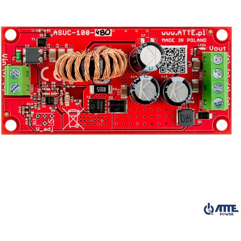PRZETWORNICA DC/DC ATTE ASUC-100-480-OF MODUŁ DC/DC Vin 10...30VDC, Vout 48VDC, Pout 100W