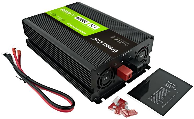 PRZETWORNICA NAPIĘCIA Green Cell PowerInverter LCD 12V / 230V 2000W/4000W CZYSTA SINUSOIDA - obrazek 6