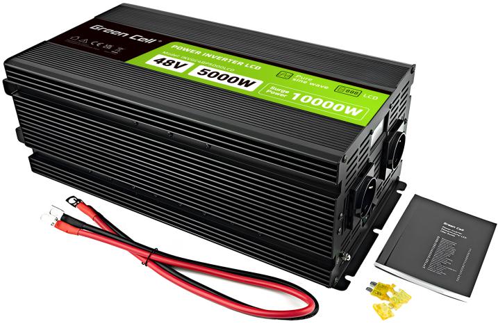 PRZETWORNICA NAPIĘCIA Green Cell PowerInverter LCD 48V / 230V 5000/10000W CZYSTA SINUSOIDA - obrazek 3