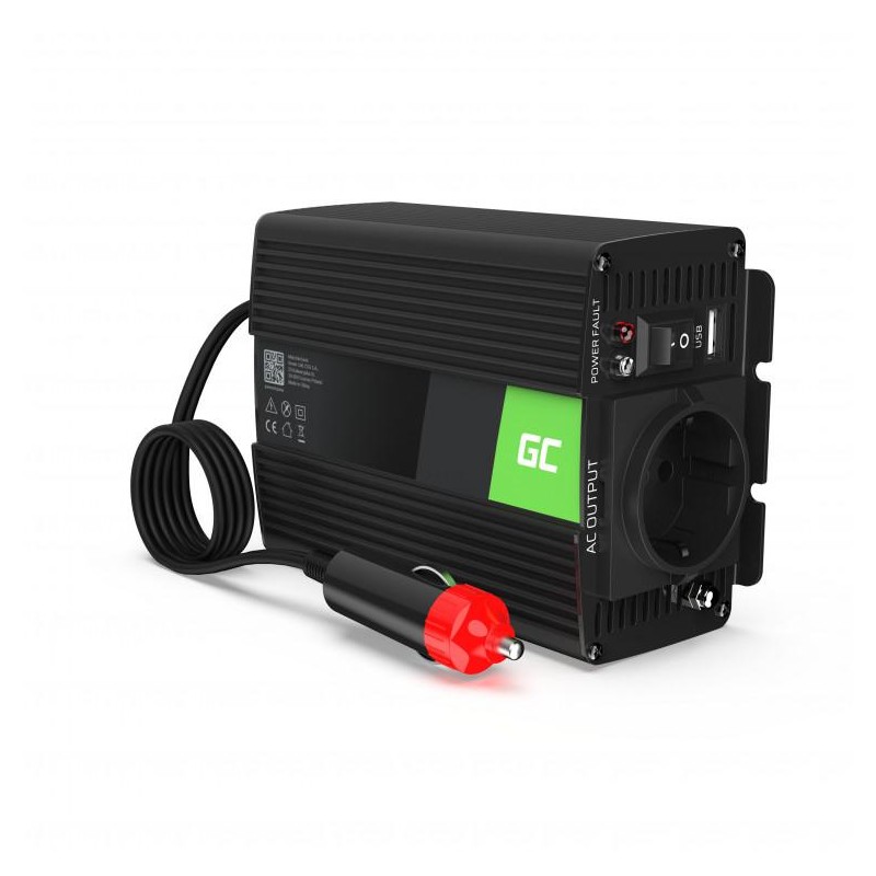 PRZETWORNICA NAPIĘCIA INWERTER Green Cell 12V / 230V 150W/300W CZYSTA SINUSOIDA INV29