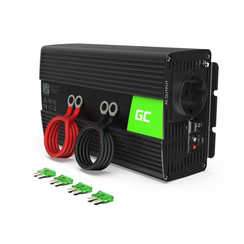 PRZETWORNICA NAPIĘCIA INWERTER Green Cell 24V / 230V 1000W/2000W MODYFIKOWANA SINUSOIDA INV23 1 PRZETWORNICA NAPIĘCIA INWERTER Green Cell 24V / 230V 1000W/2000W MODYFIKOWANA SINUSOIDA INV23