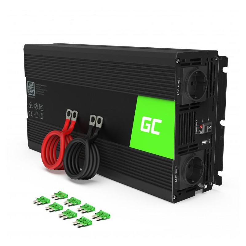 PRZETWORNICA NAPIĘCIA INWERTER Green Cell 24V / 230V 2000W/4000W CZYSTA SINUSOIDA INV20