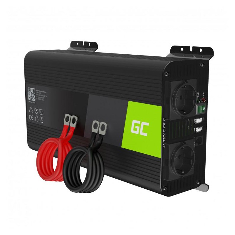 PRZETWORNICA NAPIĘCIA INWERTER Green Cell PRO 12V / 230V 1000W/2000W CZYSTA SINUSOIDA INVGC09