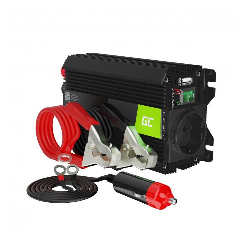 PRZETWORNICA NAPIĘCIA INWERTER Green Cell PRO 12V / 230V 300W/600W MODYFIKOWANA SINUSOIDA INVGC01