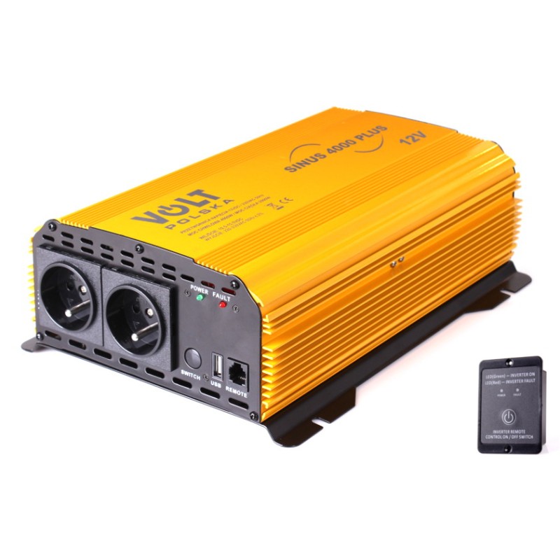 PRZETWORNICA VOLT POLSKA SINUS PLUS 4000 12V / 230V 2000/4000W 1 PRZETWORNICA VOLT POLSKA SINUS PLUS 4000 12V / 230V 2000/4000W