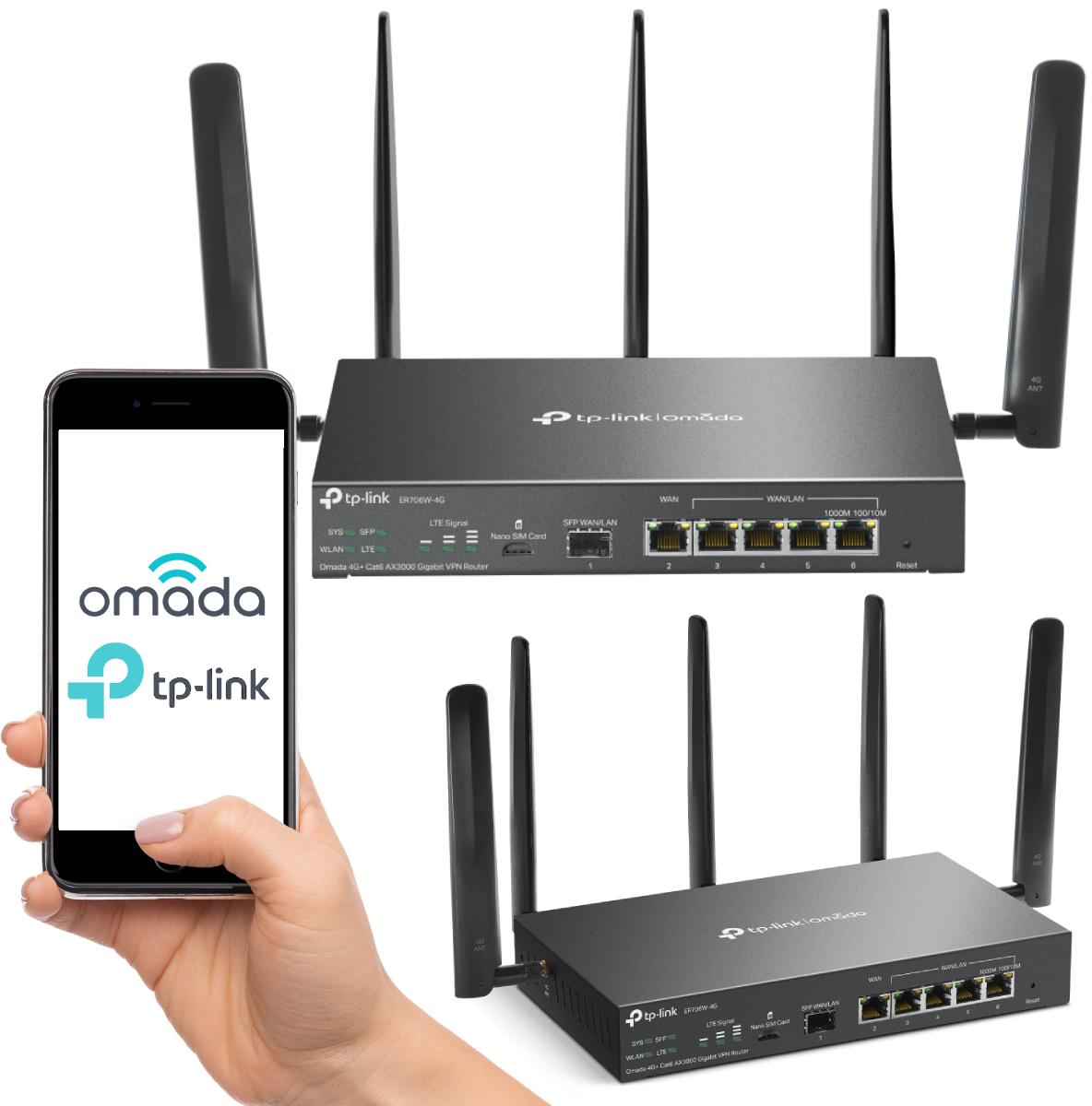 ROUTER TP-LINK 4G LTE Cat6 Omada AX3000 (ER706W-4G) 2 ROUTER TP-LINK 4G LTE Cat6 Omada AX3000 (ER706W-4G) - obrazek 2