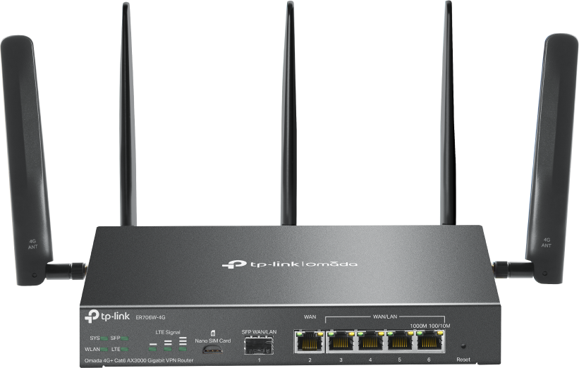 ROUTER TP-LINK 4G LTE Cat6 Omada AX3000 (ER706W-4G) 4 ROUTER TP-LINK 4G LTE Cat6 Omada AX3000 (ER706W-4G) - obrazek 4