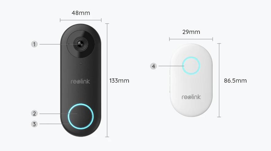 Reolink bezprzewodowy wideo dzwonek Wi-Fi 5MPx 3 Reolink bezprzewodowy wideo dzwonek Wi-Fi 5MPx - obrazek 3
