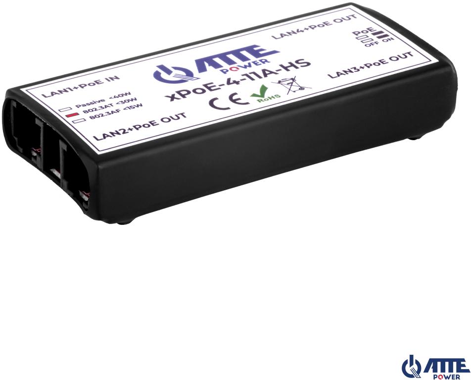 SWITCH 4-PORTOWY POE ATTE xPoE-4-11A-HS - obrazek 2