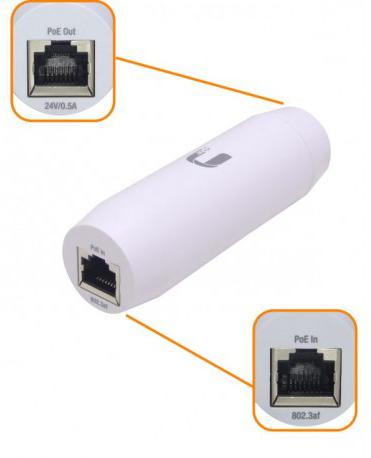 UBIQUITI Instant PoE Indoor Adapter 48V 802.3af GIGABIT (INS-3AF-I-G) - obrazek 2