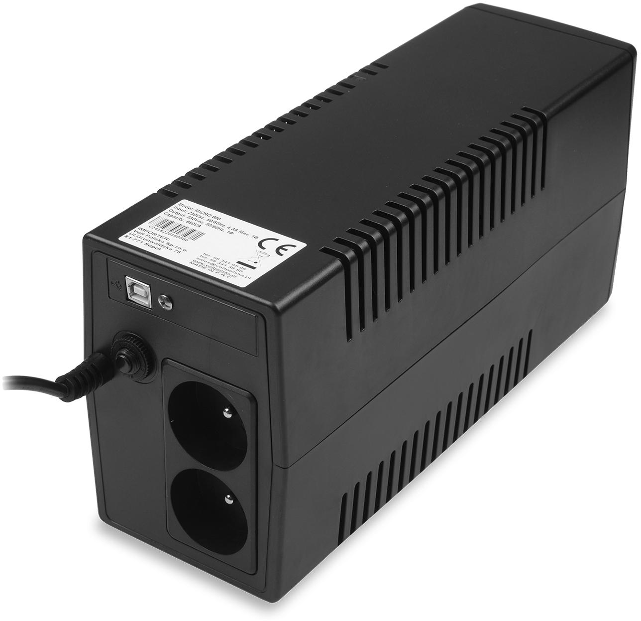 UPS ZASILACZ AWARYJNY VOLT POLSKA MICRO 600VA 360W - obrazek 4
