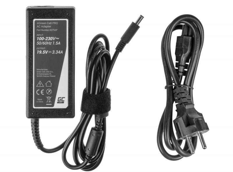 ZASILACZ ŁADOWARKA DO LAPTOPA DELL Green Cell PRO AD75AP 19,5V 3,34A 65W 4,5mm/3,0mm - obrazek 2