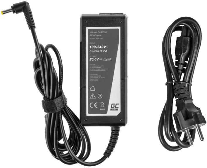 ZASILACZ ŁADOWARKA DO LAPTOPA LENOVO Green Cell PRO AD123P 20V 3,25A 65W 4,0mm/1,7mm - obrazek 3