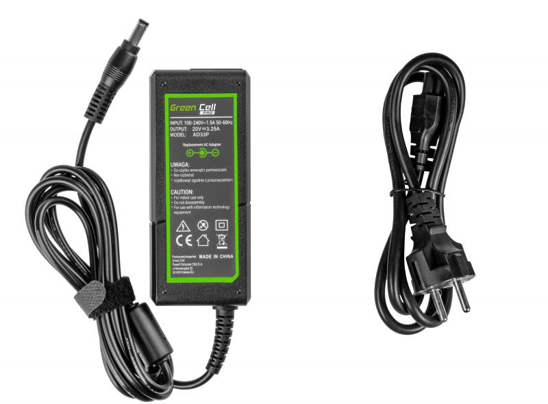 ZASILACZ ŁADOWARKA DO LAPTOPA LENOVO Green Cell PRO AD33P 20V 3,25A 65W 5,5mm/2,5mm - obrazek 3