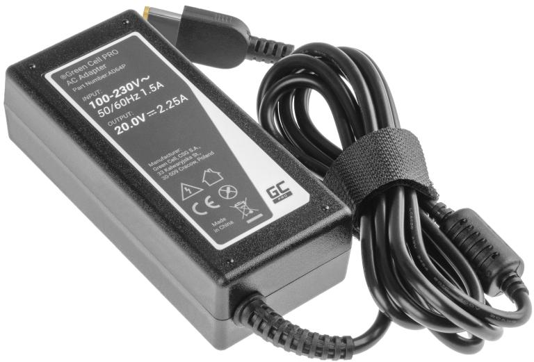 ZASILACZ ŁADOWARKA DO LAPTOPA LENOVO Green Cell PRO AD64P 20V 2,25A 45W Slim Tip - obrazek 2