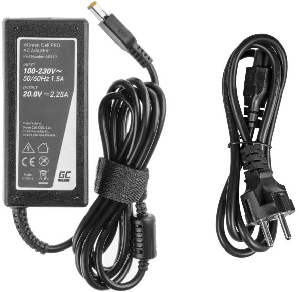 ZASILACZ ŁADOWARKA DO LAPTOPA LENOVO Green Cell PRO AD64P 20V 2,25A 45W Slim Tip - obrazek 3