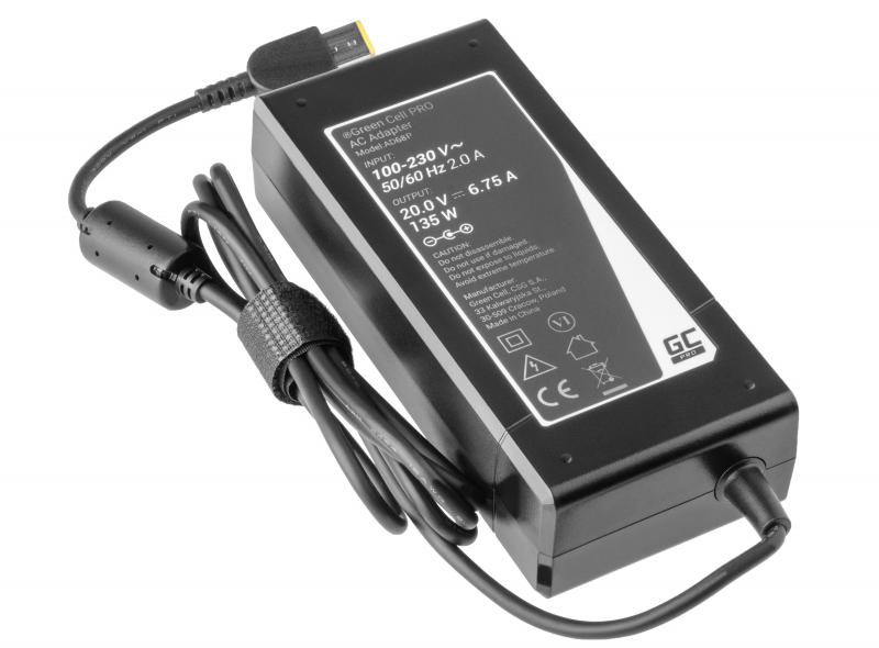 ZASILACZ ŁADOWARKA DO LAPTOPA LENOVO Green Cell PRO AD68P 20V 6,75A 135W Slim Tip - obrazek 3