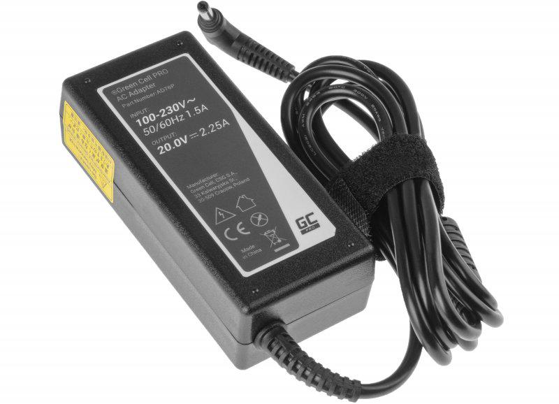 ZASILACZ ŁADOWARKA DO LAPTOPA LENOVO Green Cell PRO AD76P 20V 2,25A 45W 4,0mm/1,7mm - obrazek 4