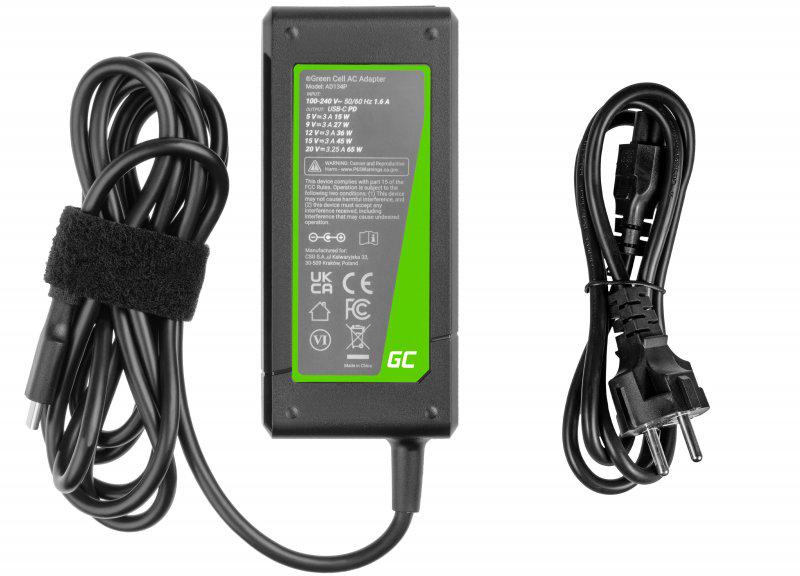 ZASILACZ ŁADOWARKA DO LAPTOPA UNIWERSALNA APPLE Green Cell PRO AD134P 20V 3,25A 65W USB-C - obrazek 4