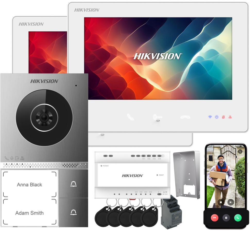 Zestaw wideodomofonowy Hikvision 2-wire DS-KIS705EY/2Monitors 1 Zestaw wideodomofonowy Hikvision 2-wire DS-KIS705EY/2Monitors
