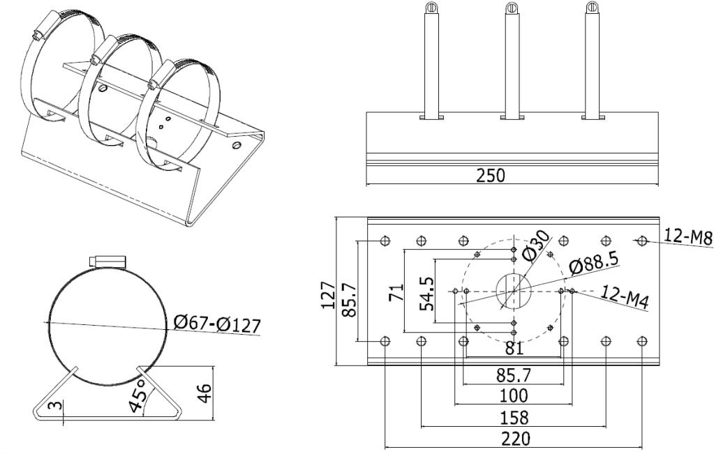 Adapter słupowy do kamer BCS VIEW BCS-V-AS 2 84744789dacbf3cfd0970991038b826b