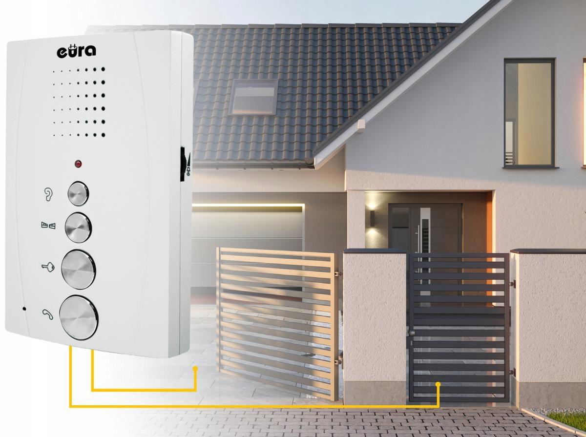 DOMOFON ''EURA'' ADP-51A3 ''DIFESA'' - 1-rodzinny, 2 unifony, interkom, biały 9 cbafdae9fb32fd4096a1d361fd064856