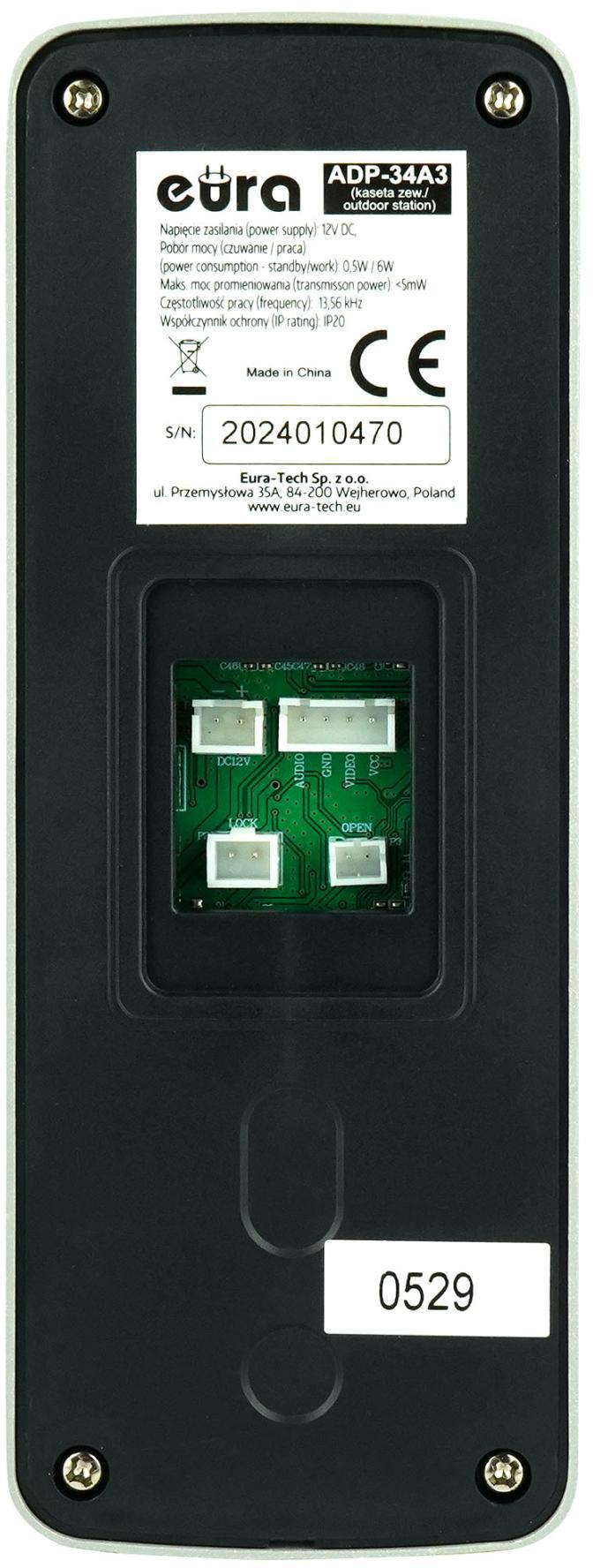 Domofon EURA ADP-34A3 biały 8 58f19d83b3b8f1adeb558b6e165ead42