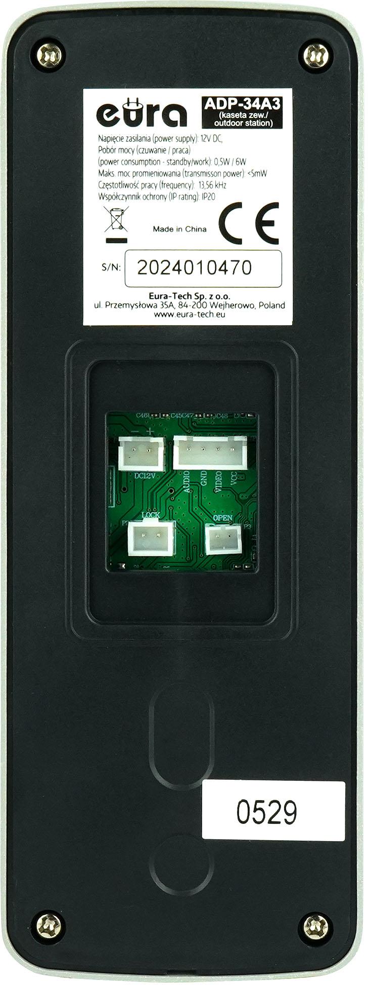 Domofon EURA ADP-34A3 czarny 8 e1a958e66d7a250fa773a9e2086b0fd9