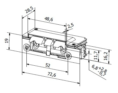 Elektrozaczep HARTTE XS12RM-C seria XS 12V DC rew. z monitoringiem i wyślizgiem 4 2709c875c6148e332e6b5cdaccb282d8