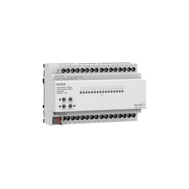GIRA aktor przekaźnikowy/żaluzjowy 16x/8x 16 A standard KNX ONE 502800 1 86f97107453f5054ccbd50abeebd70c2