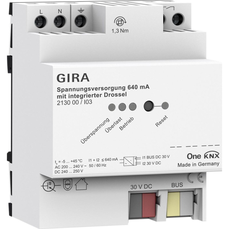 GIRA zasilacz 640 mA z dławikiem KNX ONE 213000 1 87355c5fecaba9daca81045f51d4ff2a