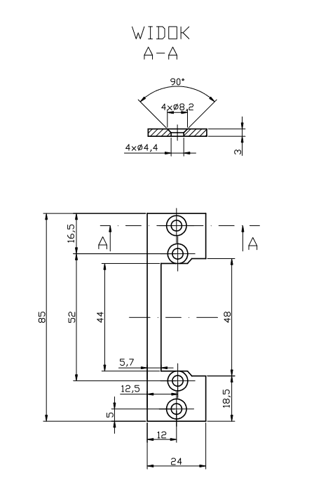Płaskownik HARTTE OK-P1 krótki, S, 3mm, STC, otwarty 2 2f92b50a45a41b2f459441f1902b71f4