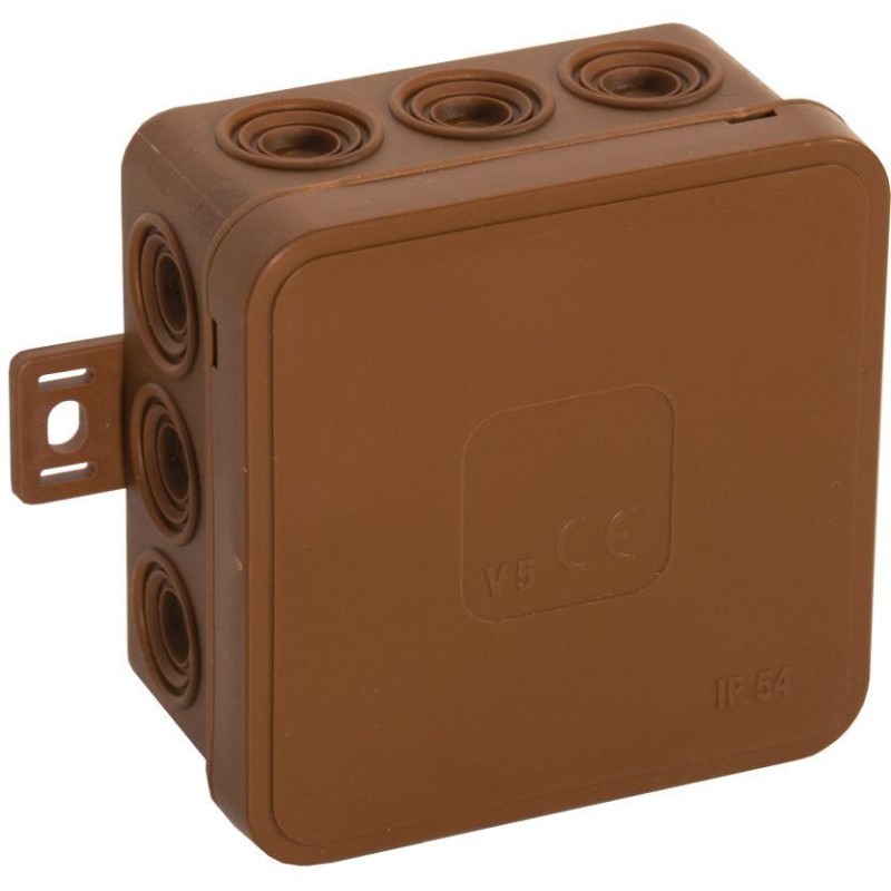 Puszka natynkowa pusta 12 wlotów VIPLAST V5 klik BRĄZOWA IP54 75x75x41mm 035-02 1 7c415166fc709c78ce823d37292f1b90