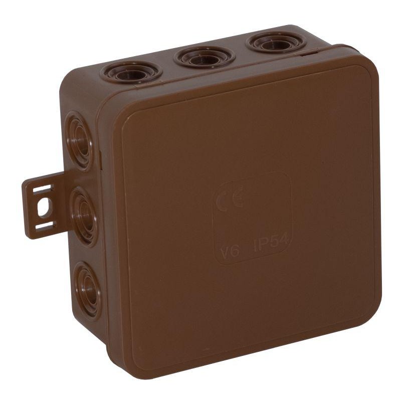 Puszka natynkowa pusta 12 wlotów VIPLAST V7 klik BRĄZOWA IP54 100x100x41mm 037-02 1 116d1a13dabd59748b1b7deaabf3485c