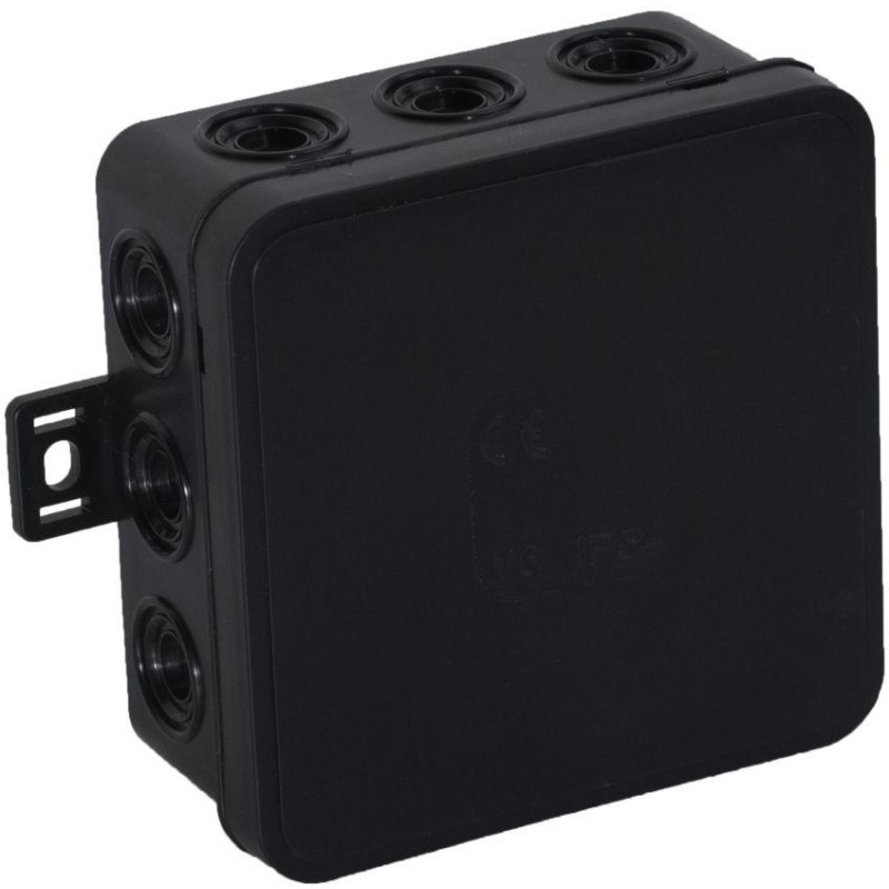 Puszka natynkowa pusta 12 wlotów VIPLAST V7 klik CZARNA IP54 100x100x41mm 037-05 1 bf19d97bd02d8cd37cdd6ac13ca0ca1f