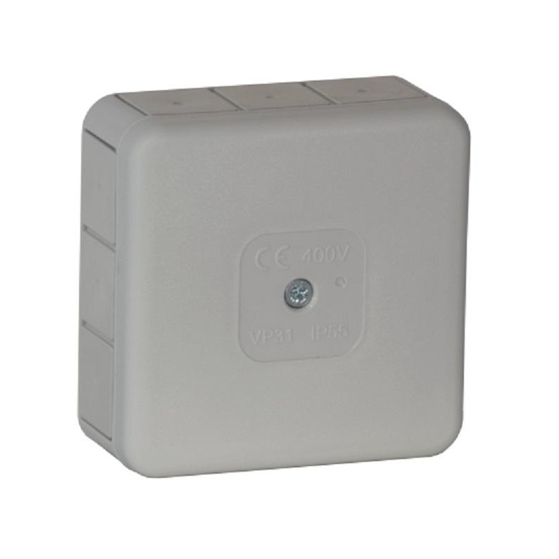 Puszka natynkowa pusta 12 wlotów VIPLAST VP-31 SZARA IP55 85x85x37mm 031-03 1 cafa76006f0af1d793004aab473cb3be