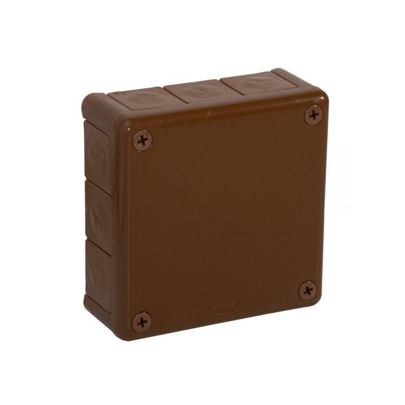 Puszka natynkowa pusta 12 wlotów VIPLAST VP-51 BRĄZOWA IP55 118x118x46mm 051-02 1 36e01141d4a54fcbb18ae0dfd254b827