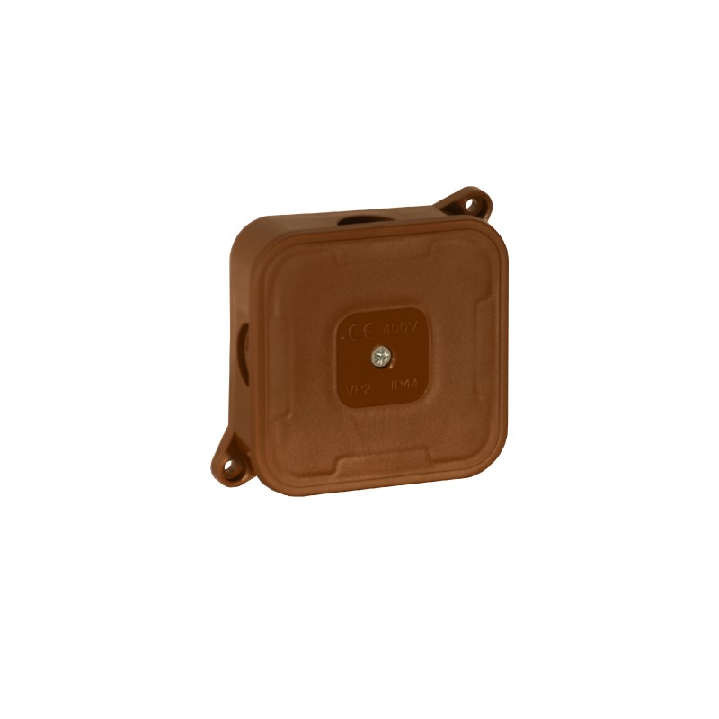 Puszka natynkowa pusta 4 wlotów VIPLAST VP-2 BRĄZOWA IP44 85x85x35mm 027-02 1 ab953f061e4acc53a0c13aa4af88ea23